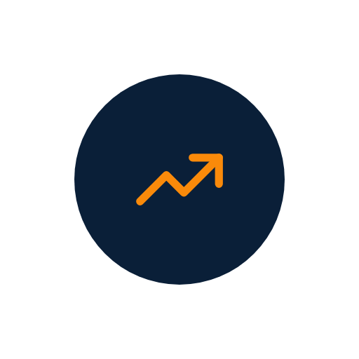 Upward arrow icon for growing with a plan
