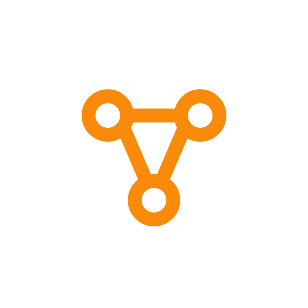 Connected nodes icon for a network of business funding partners