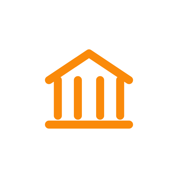 Bank building icon for business term loans
