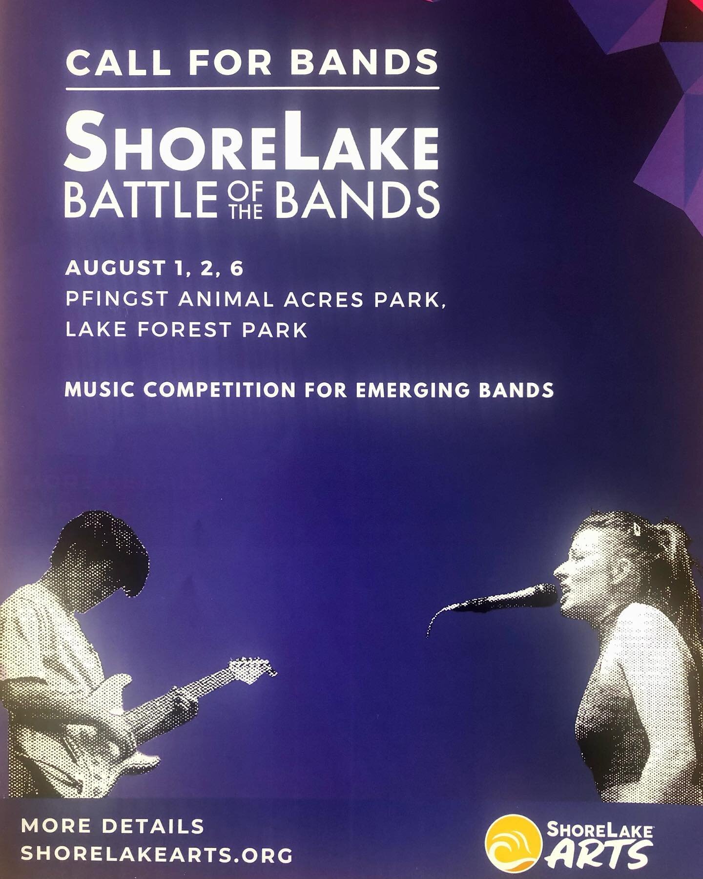 Attention: WA state bands! Time to apply for @shorelakearts Battle of the Bands 2022! More info shorelakearts.org