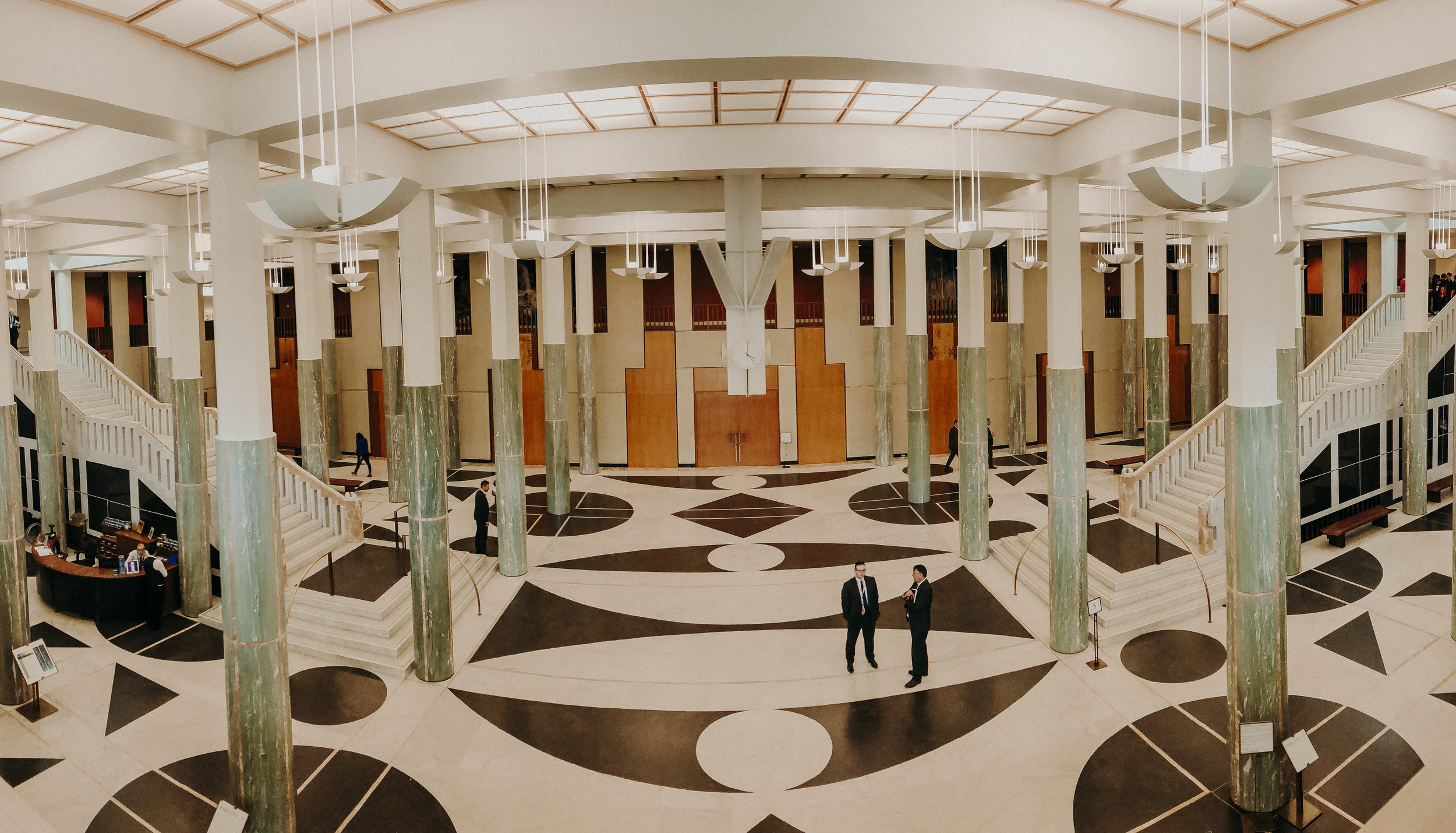  Panorama taken inside the new Parliament House. 