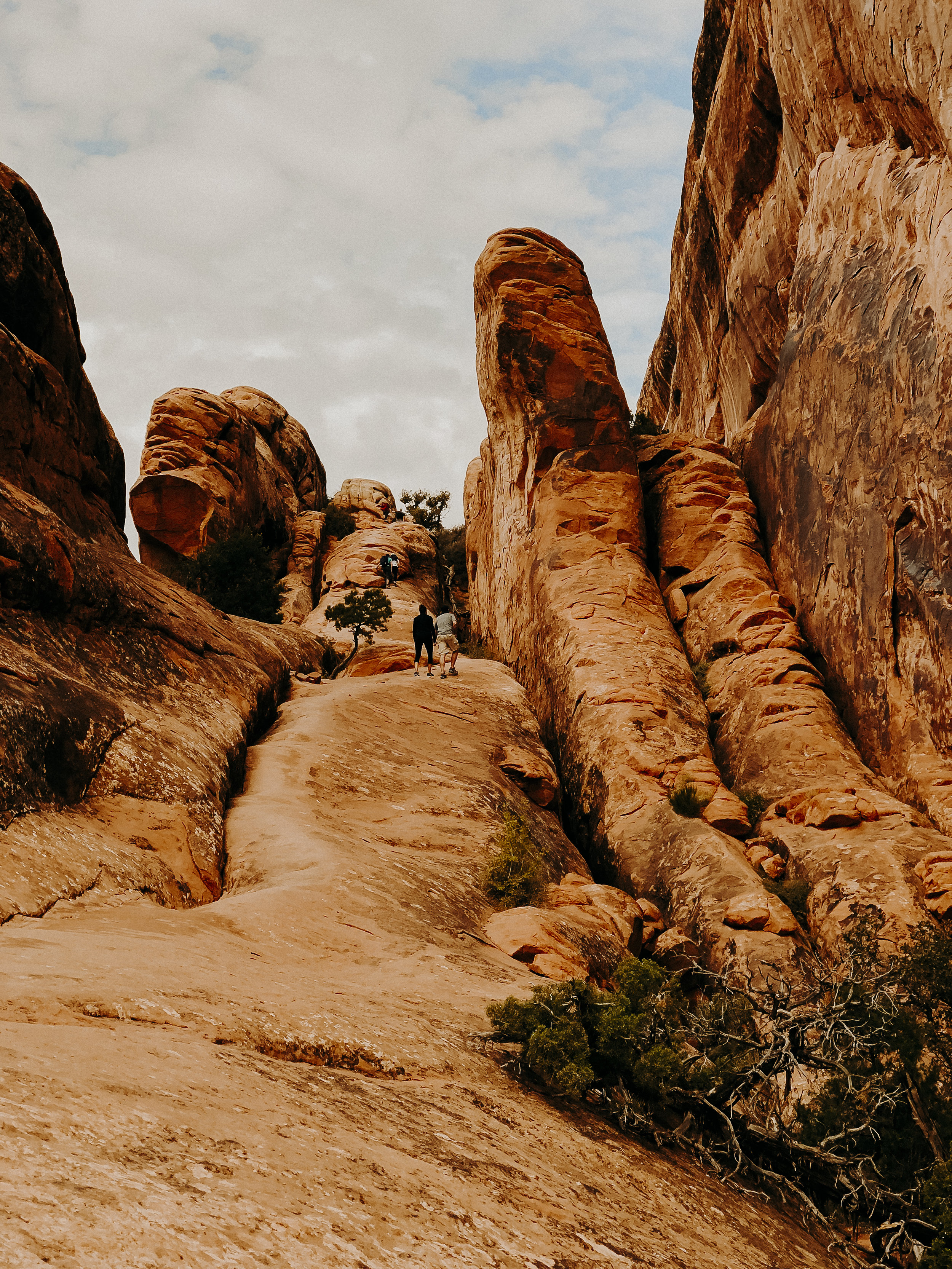  This is perhaps the most difficult section of the Double O Arch hike. It’s very steep and slick. 