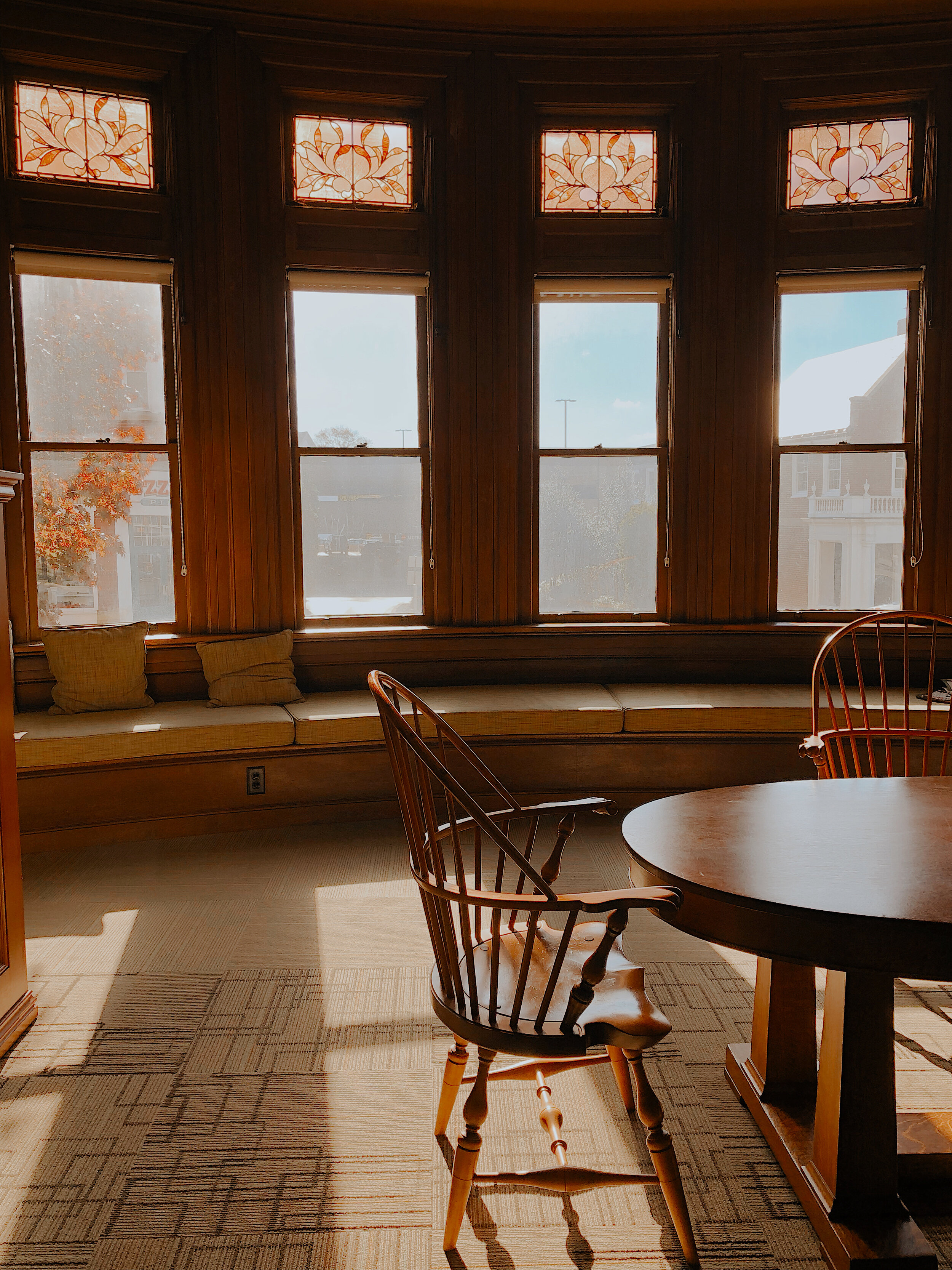  Beautiful afternoon light, flooding the big reading room, inside Westerly Library. 