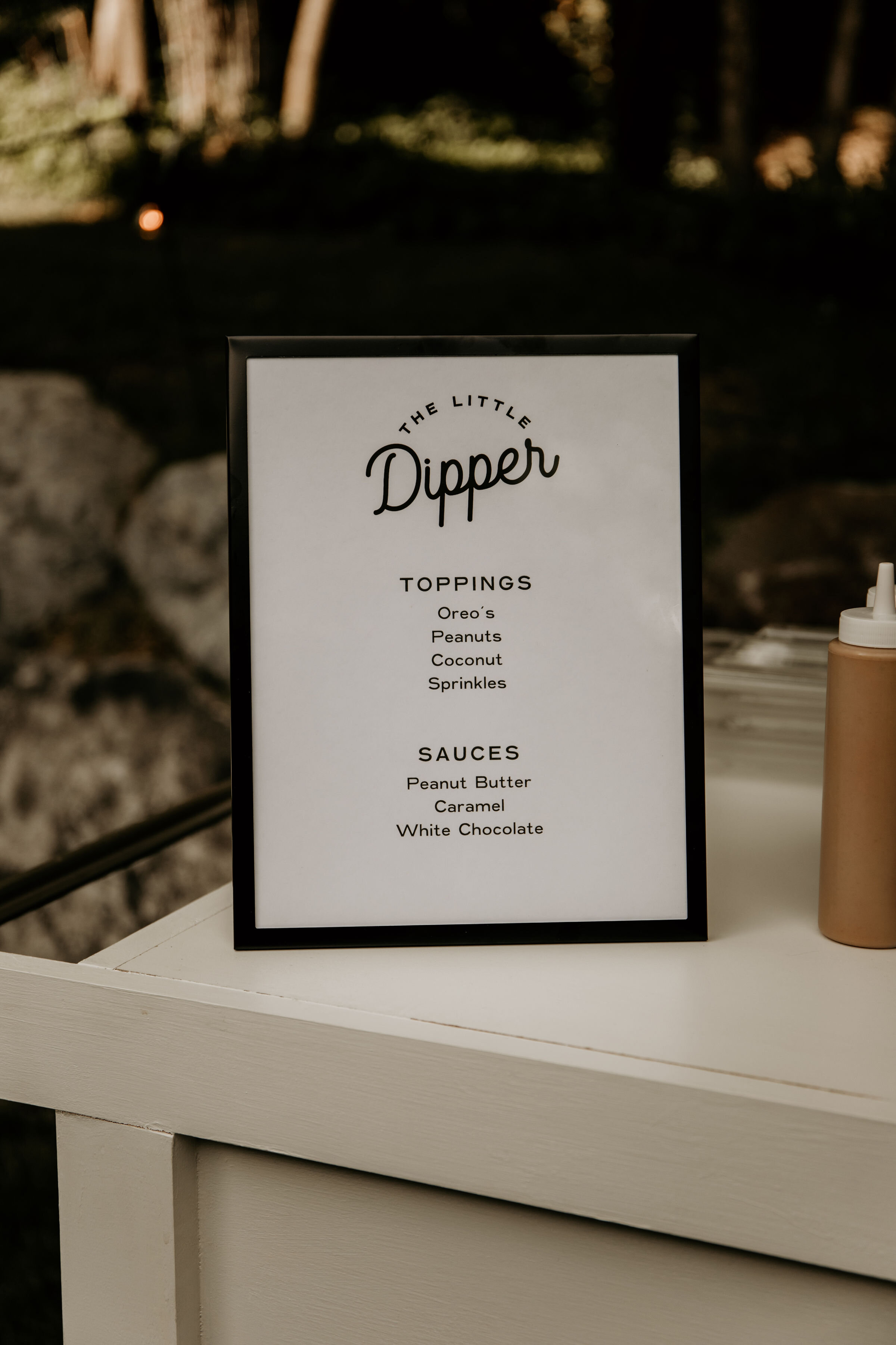  One of my favorite elements of our wedding was    The Little Dipper Frozen Banana Cart   . The pictured couple began this business during quarantine, and when I found them on Instagram I knew we had to book them! We were their first wedding, and I l