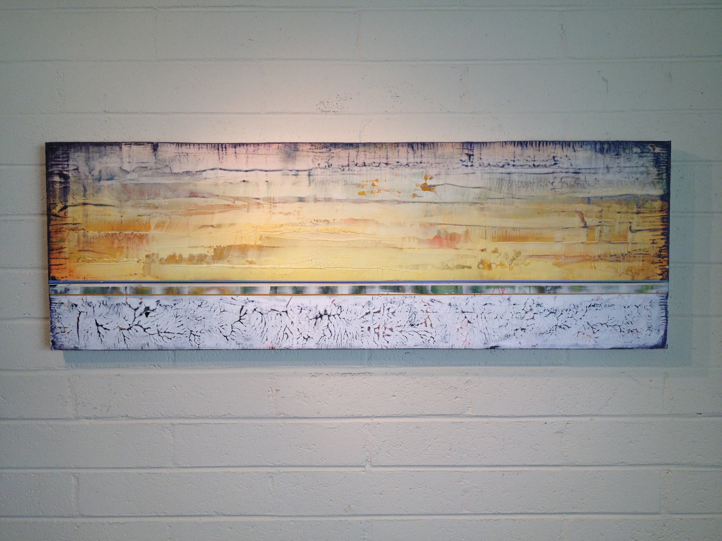  "ABIQUIU SUNRISE", 2014, 18"x 36", on wood. In private collection 