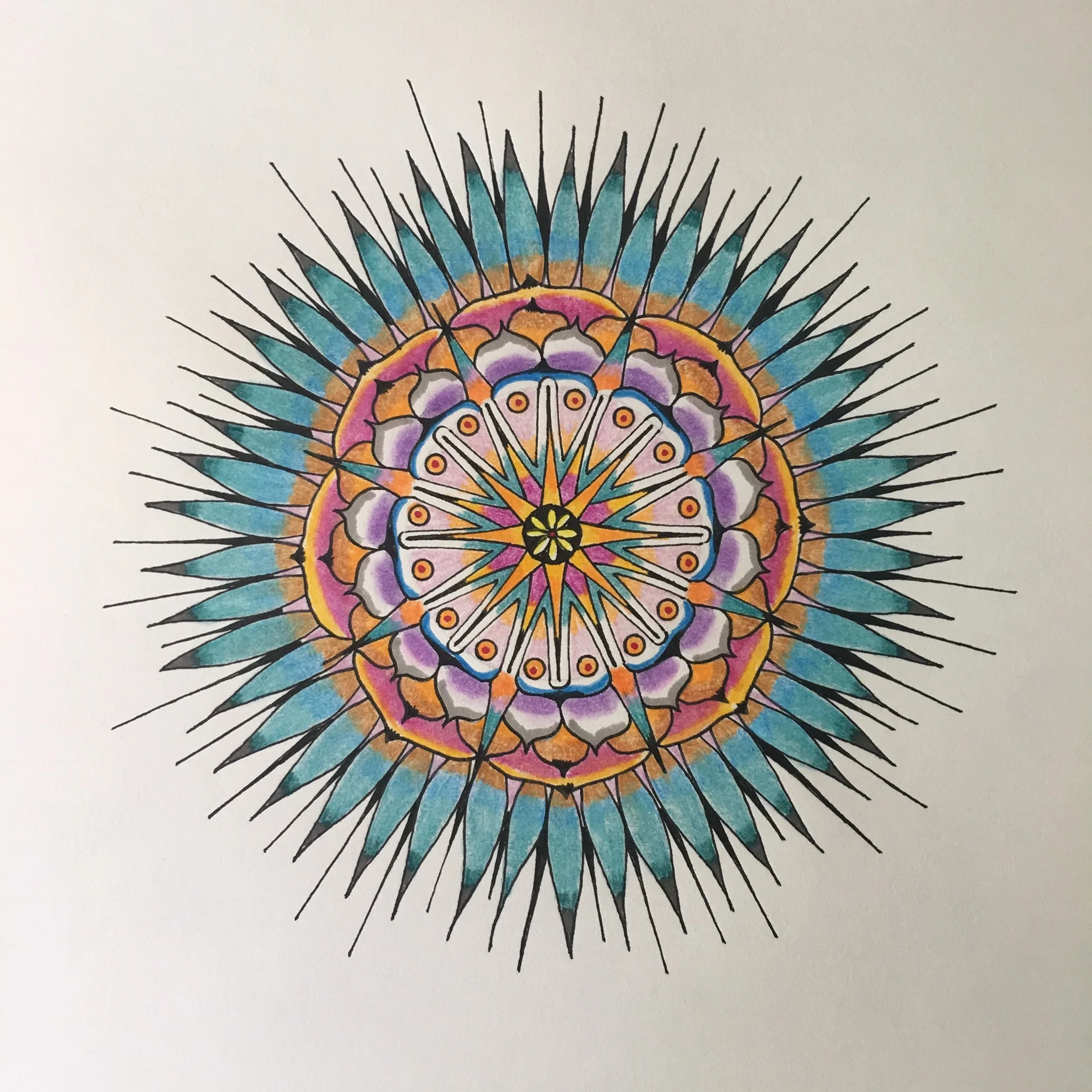 Mandala, 2018, ink and watercolor, in private collection