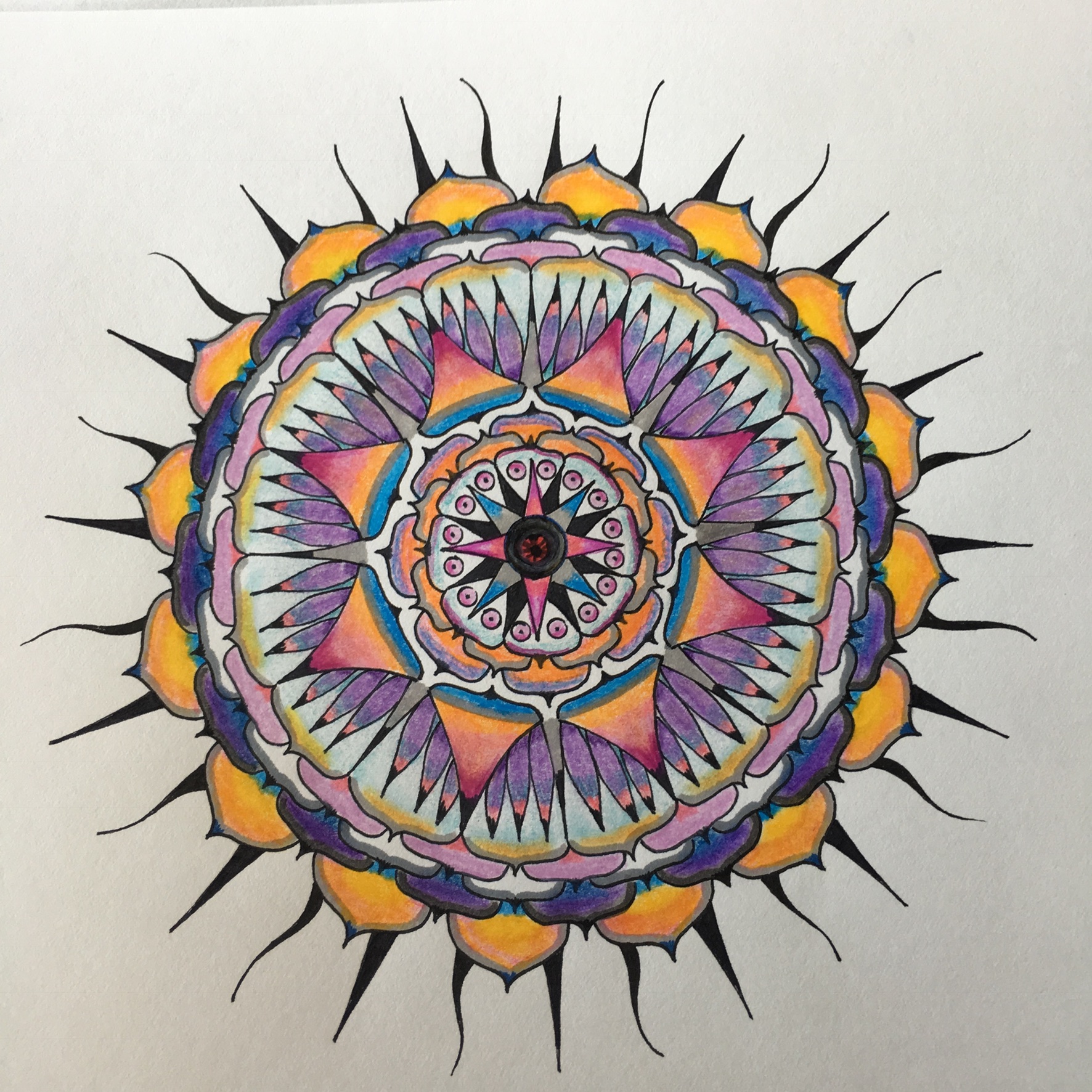  Mandala, 2018, ink and watercolor, in private collection 