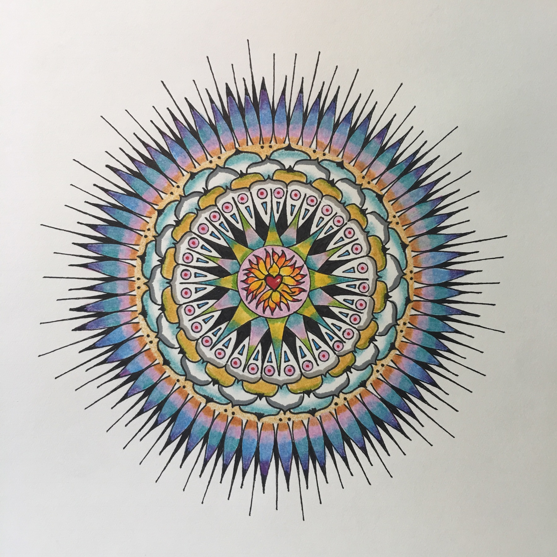 Mandala, 2018, ink and watercolor, in private collection