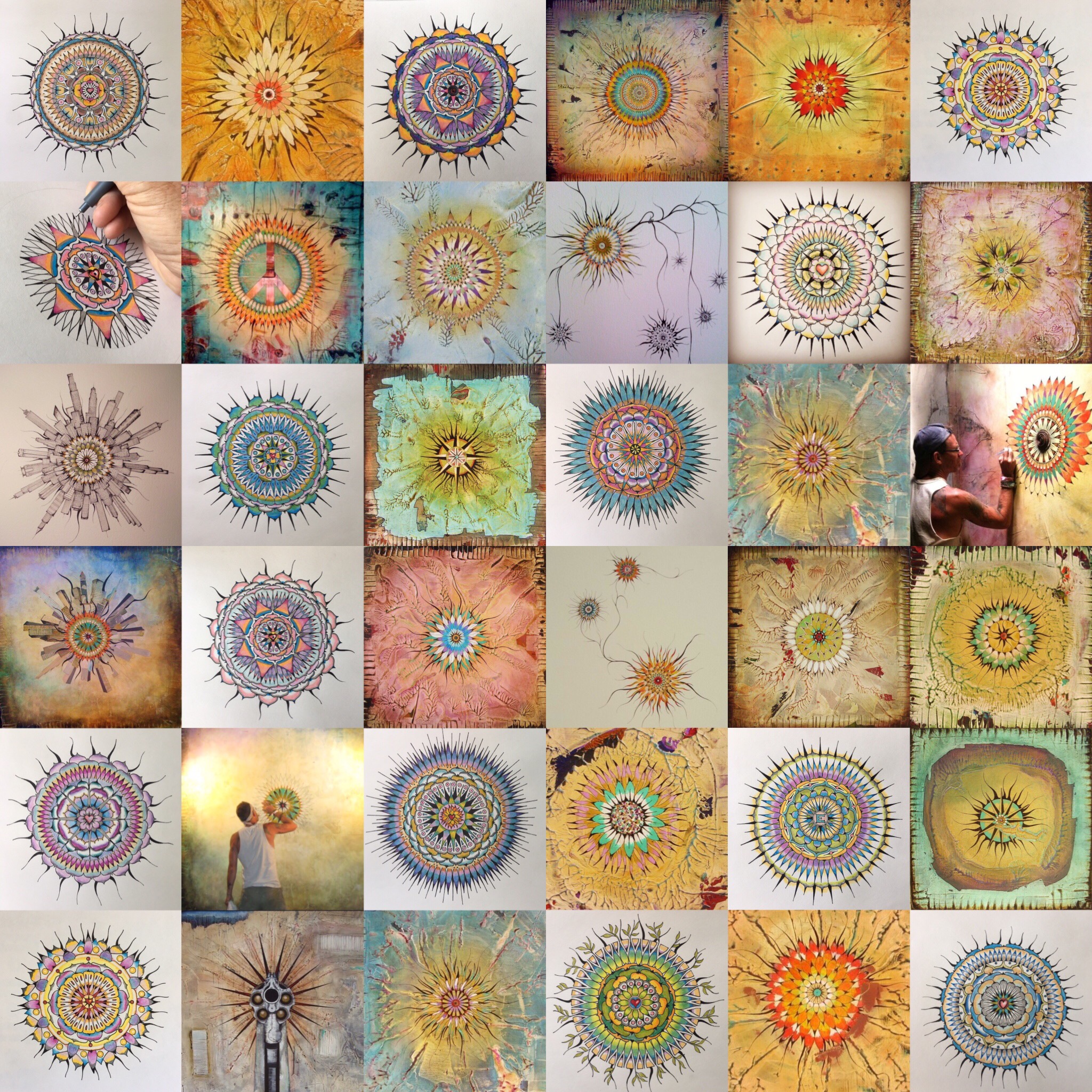  misc mandalas on both paper and canvas 