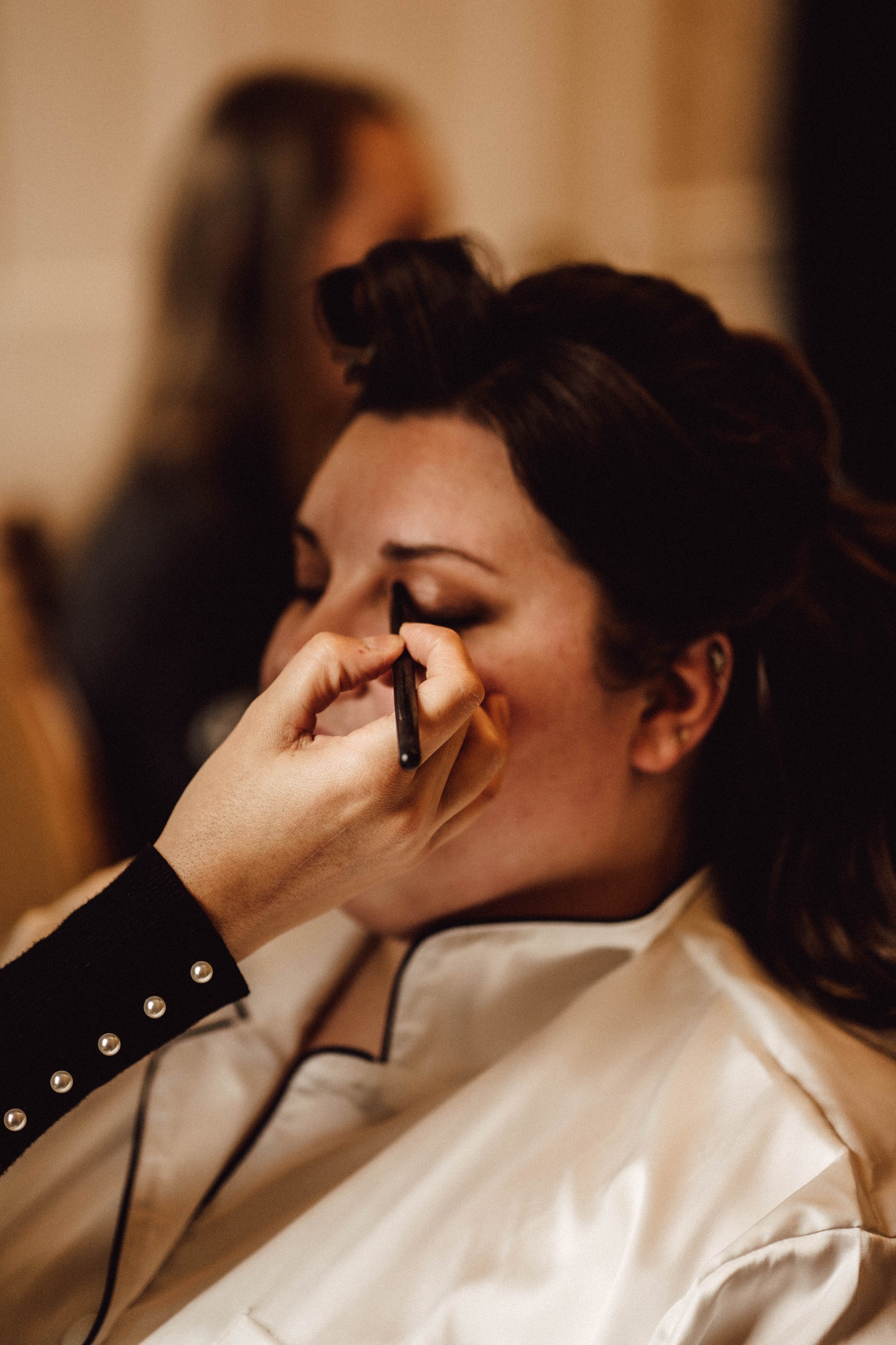 Bridal makeup in action