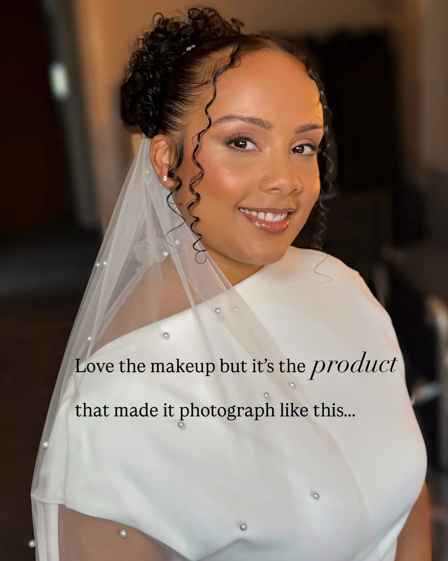 Love the makeup&hellip; but it&rsquo;s the products that made it photograph like this ⤵️

This bridal look was built with intention, not just to look beautiful in person, but to translate flawlessly on camera and in motion.

Every product you see her