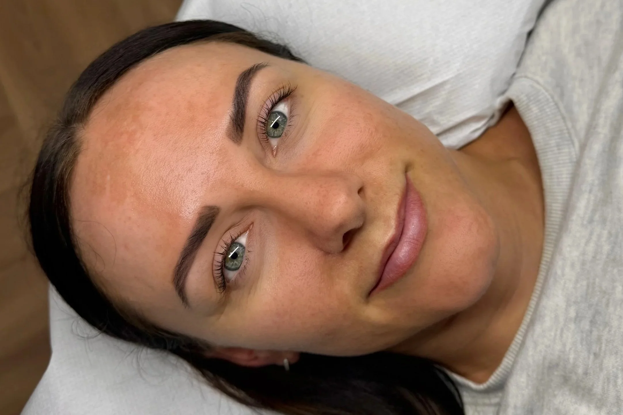 Healed lip blush results with natural pink tone and even colour by Kms Brows & Beauty in Berkshire