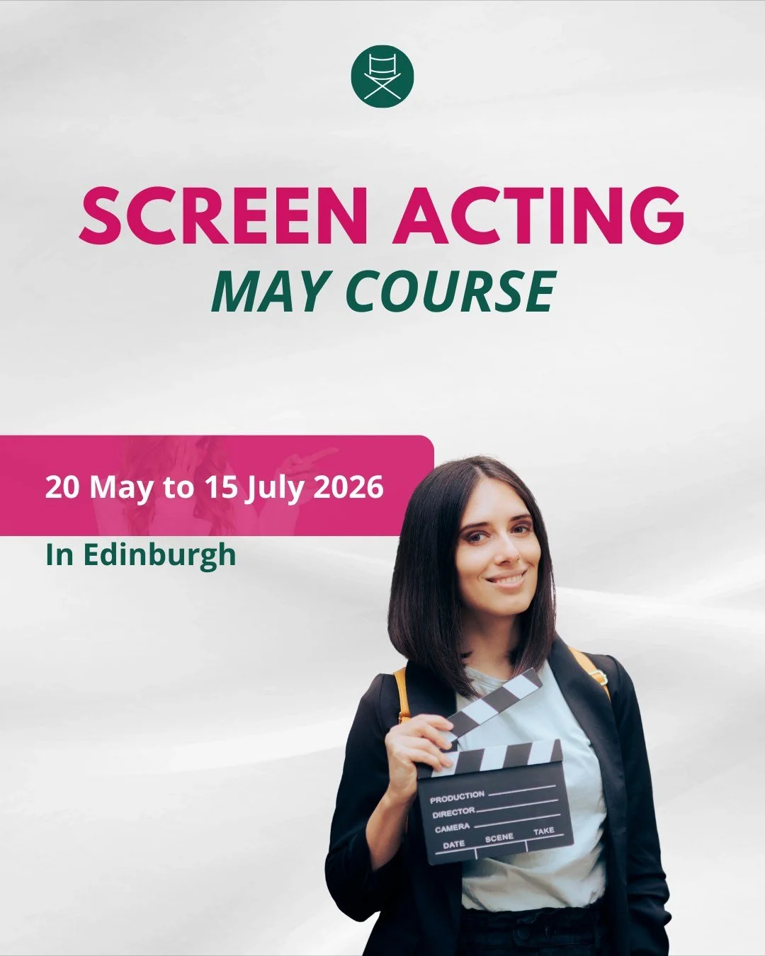 Exciting news, our Screen Acting Course is returning this May and this is a rare opportunity to train for Film and TV with a professional coach! 🎥✨

If you have ever wanted to take your acting from stage to screen, build on your current skills and g