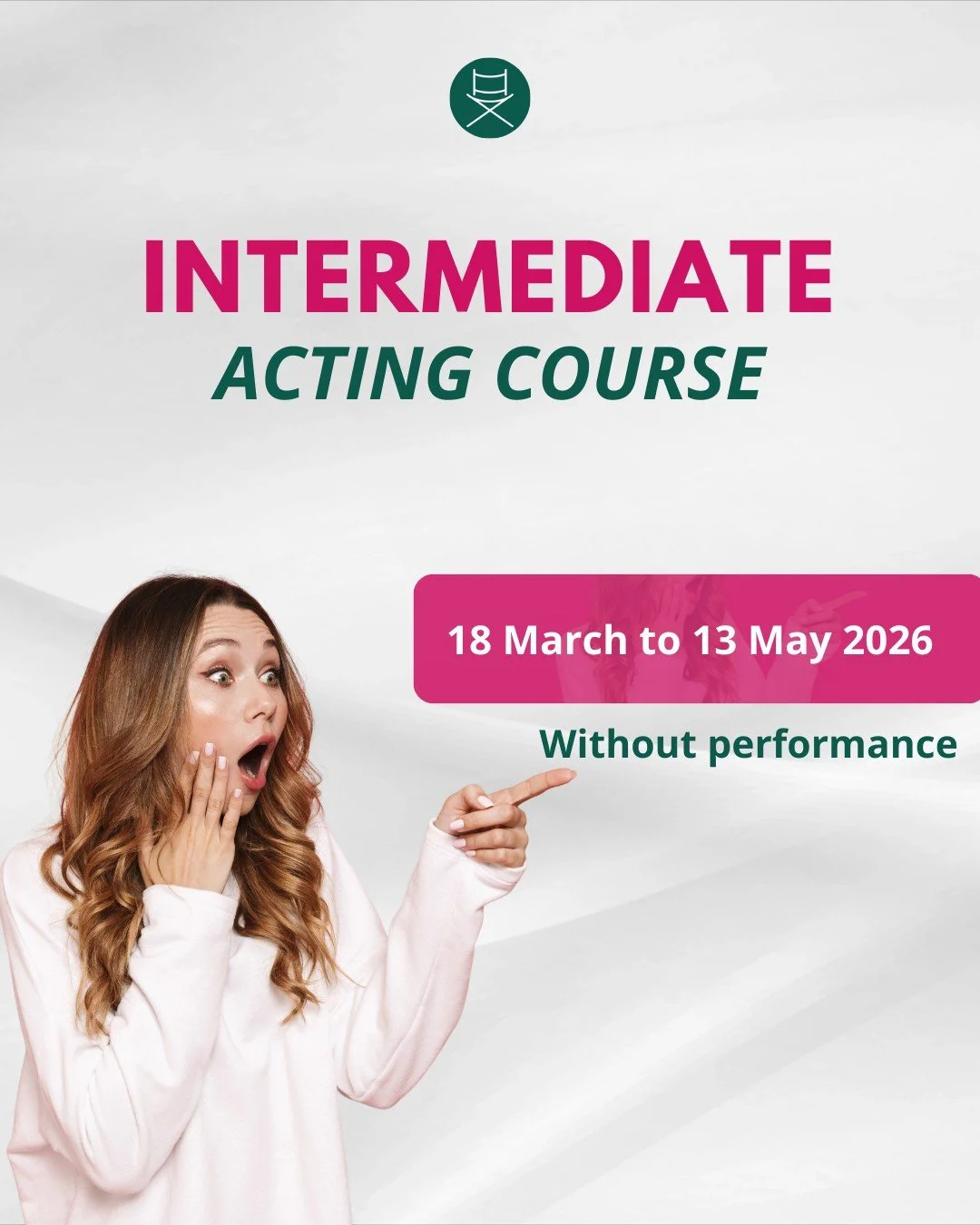 Guess what, our February Intermediate term sold out so quickly that we opened an extra term for you!! 🎭✨

This new March term has one difference: there is no performance at the end.
So if you have ever wanted to focus fully on developing your acting