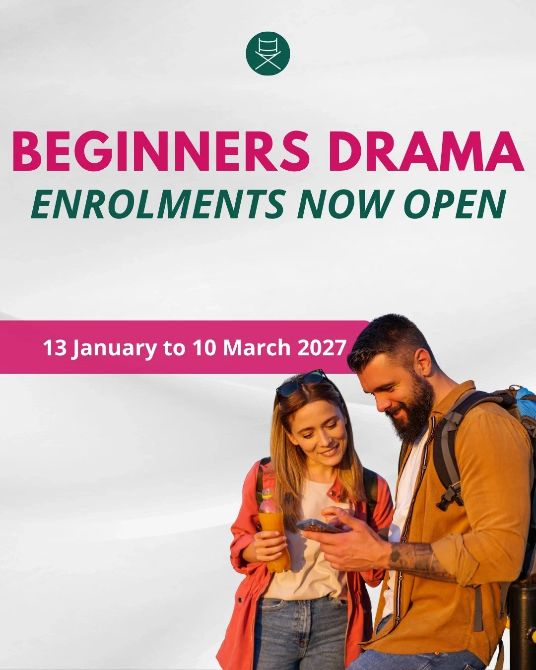 Thinking about giving acting a go in 2027? 🎭

Our Beginners Drama Course is officially OPEN for enrolment!

No need to arrive knowing exactly what you&rsquo;re doing. This course is all about getting stuck in, trying things out, building confidence 