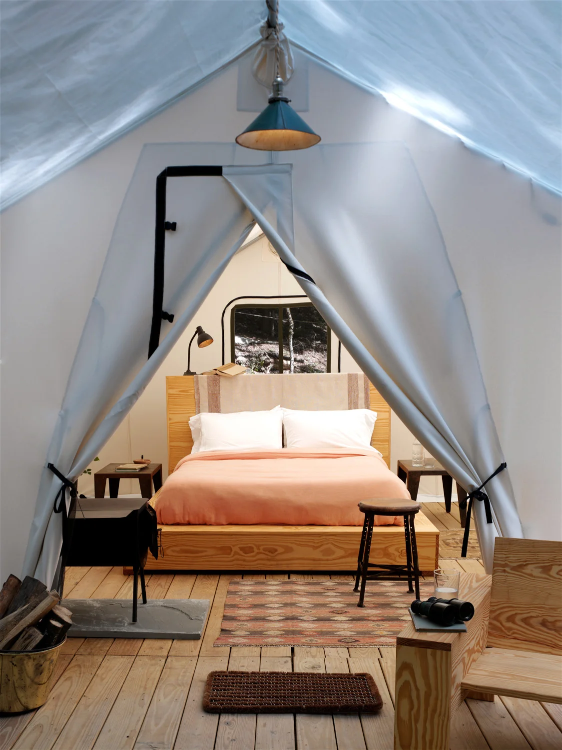 Tent interior at Here Here (Photo by Victor Schrager)