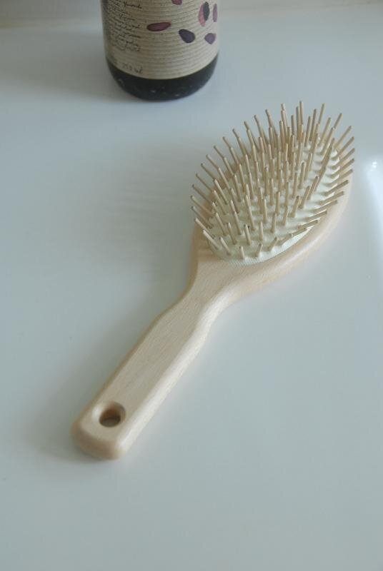 Hair Brush; Wood Pins