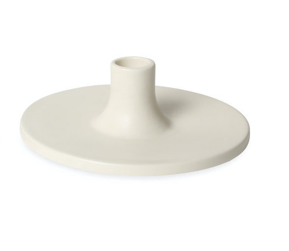 Wide Ceramic Taper Holder - White