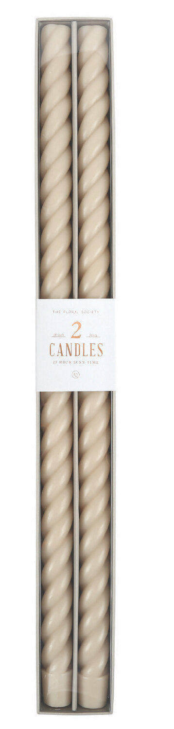 Fancy Taper 18" Candles - Parchment