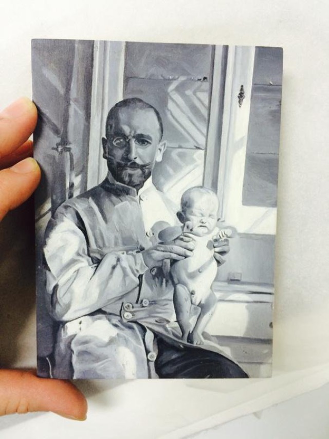 Infant Human with A Scientist