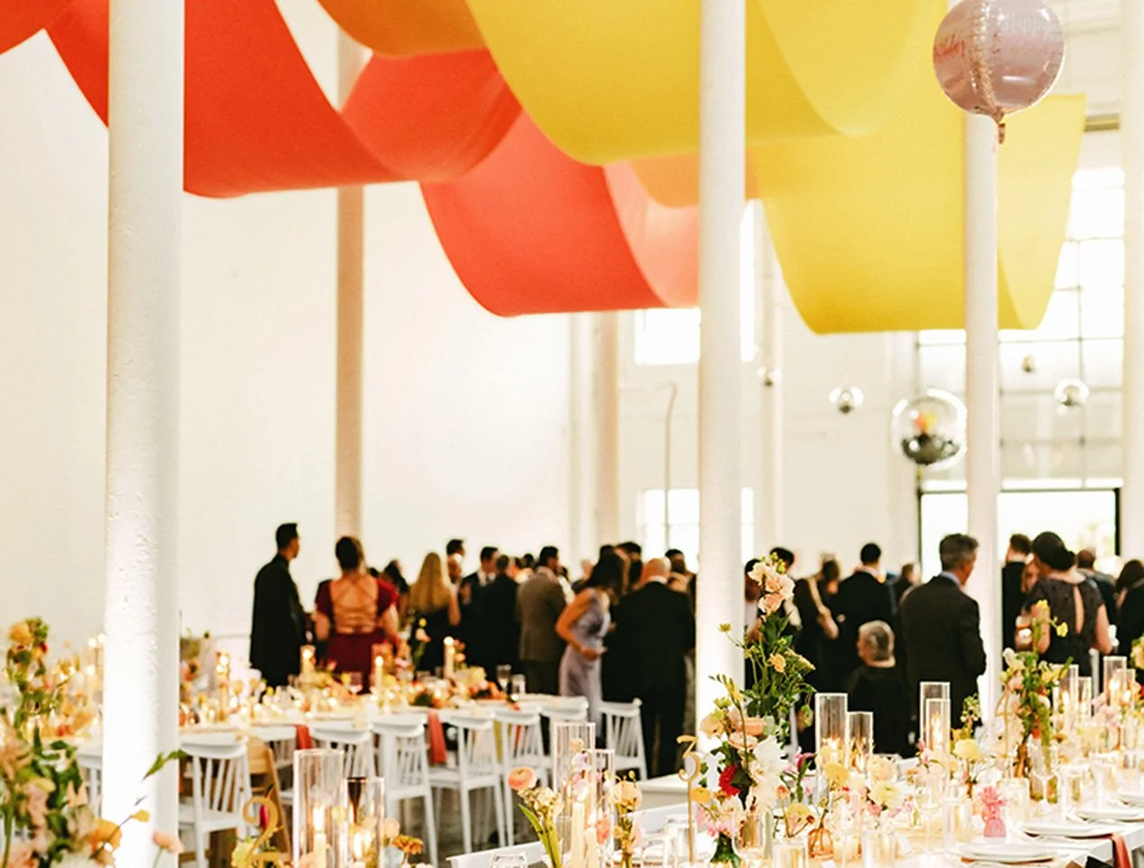 wedding reception in beautiful NYC event space with sustainable catering