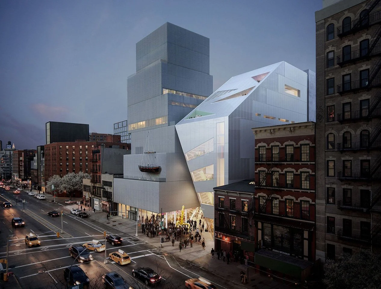 new museum addition restaurant exterior