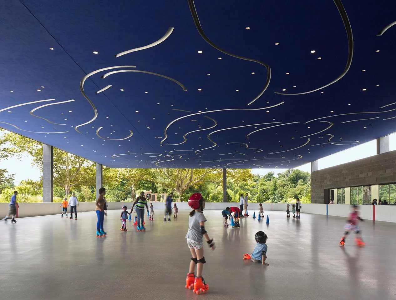 roller skating at prospect park lefrak splashpad cafe and bar family friendly restaurant