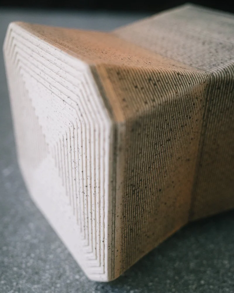 3D printed speckled stoneware vessel
