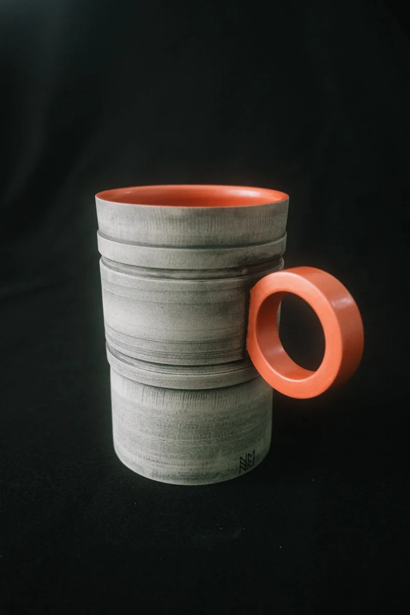 Brutalist Mug #AZ001 - Extra Large / Red-Orange
