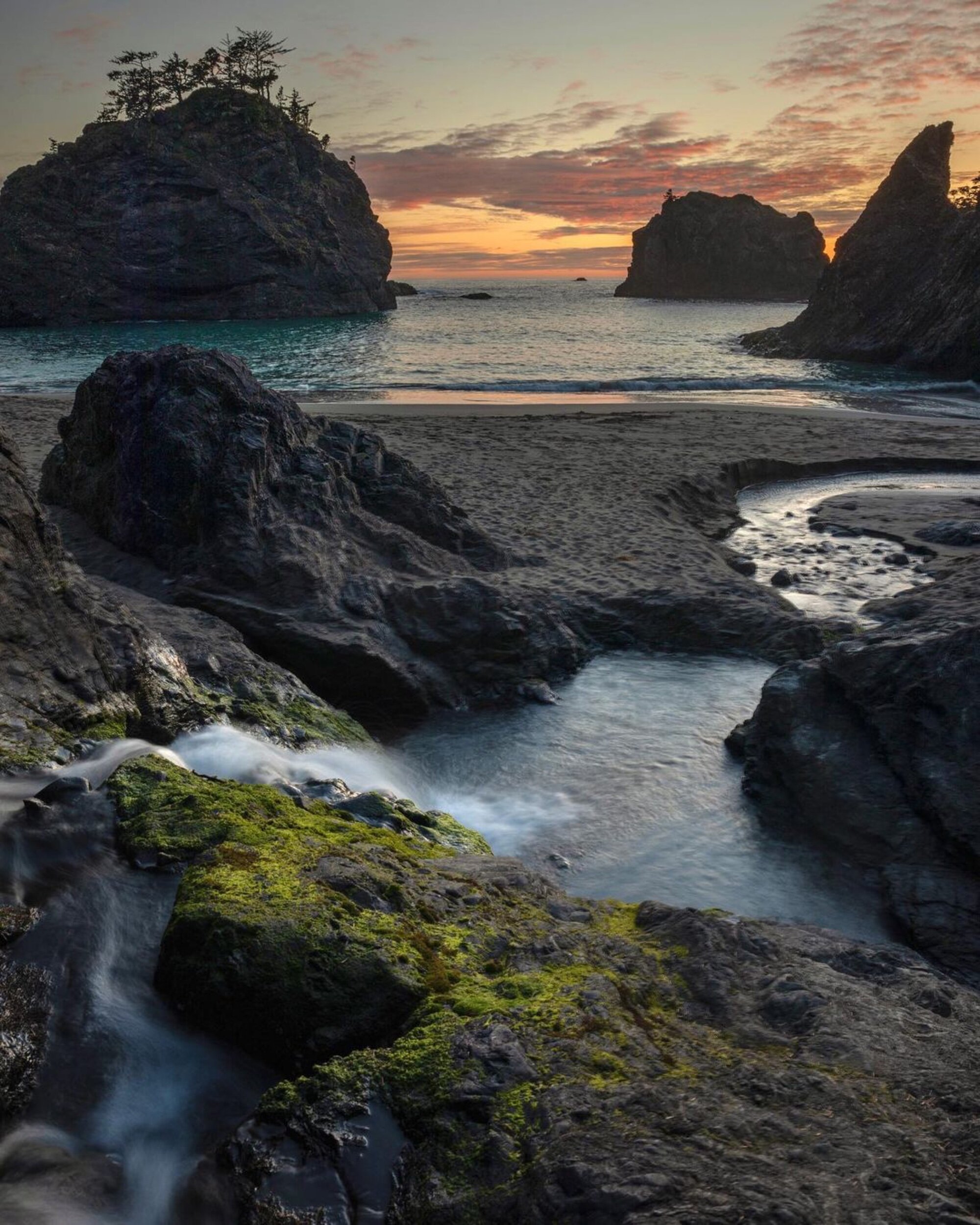 Oregon Coast Beach Sunset by Photography Workshop Student