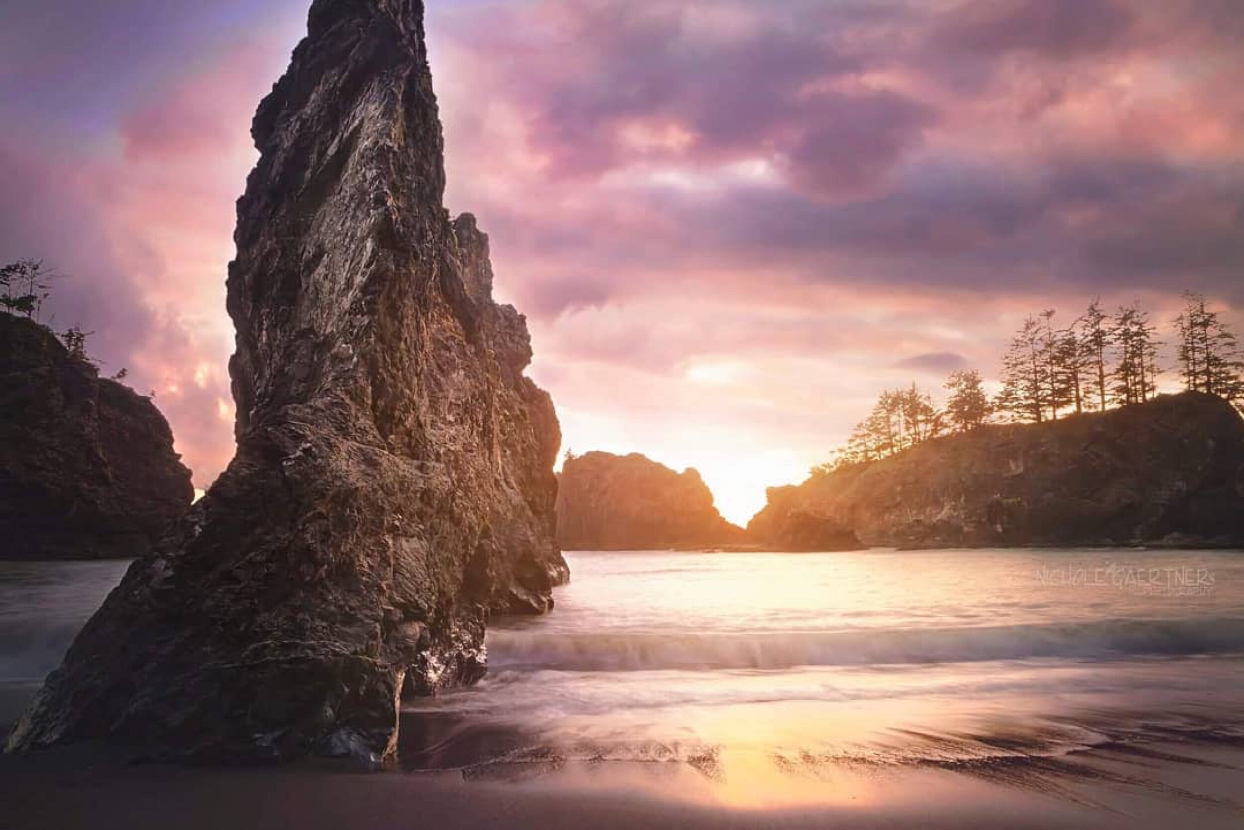 Oregon Coast Beach Sunset by Photography Workshop Student