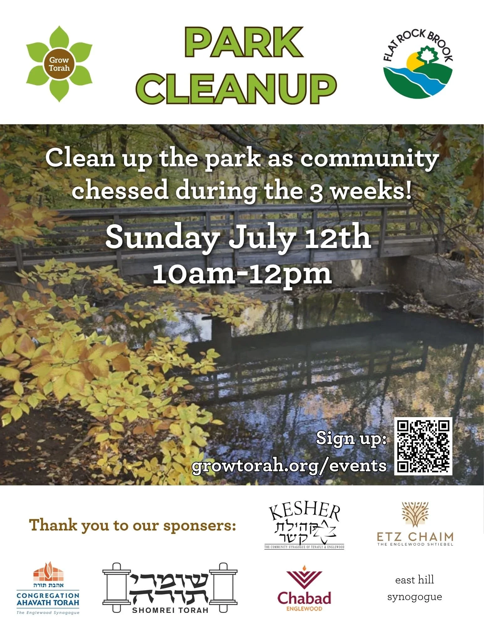 Park Cleanup with Flat Rock Brook