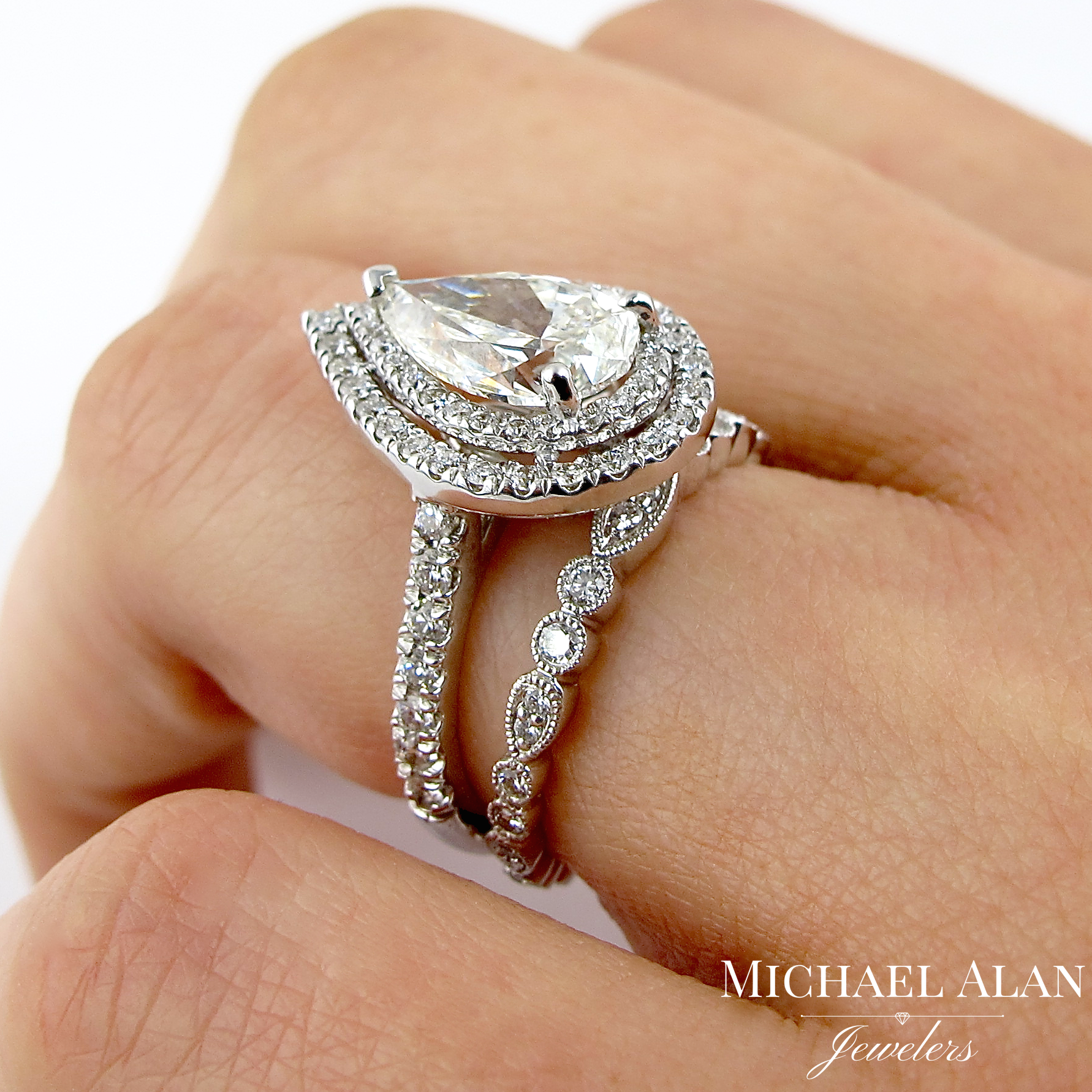 This wedding band is a perfect example of creating a subtle look while expressing your unique style!