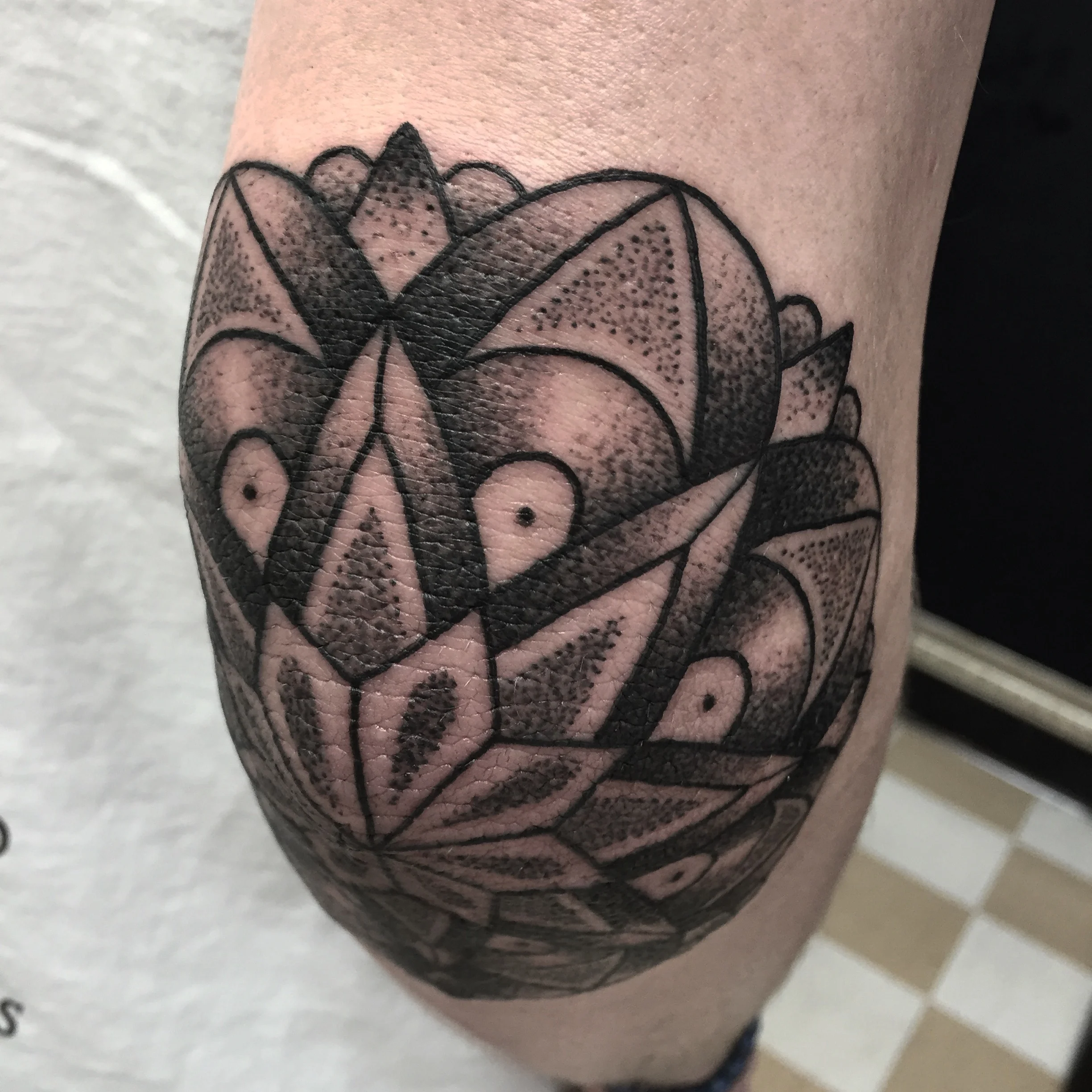  Blackwork stippled geometric mandala 