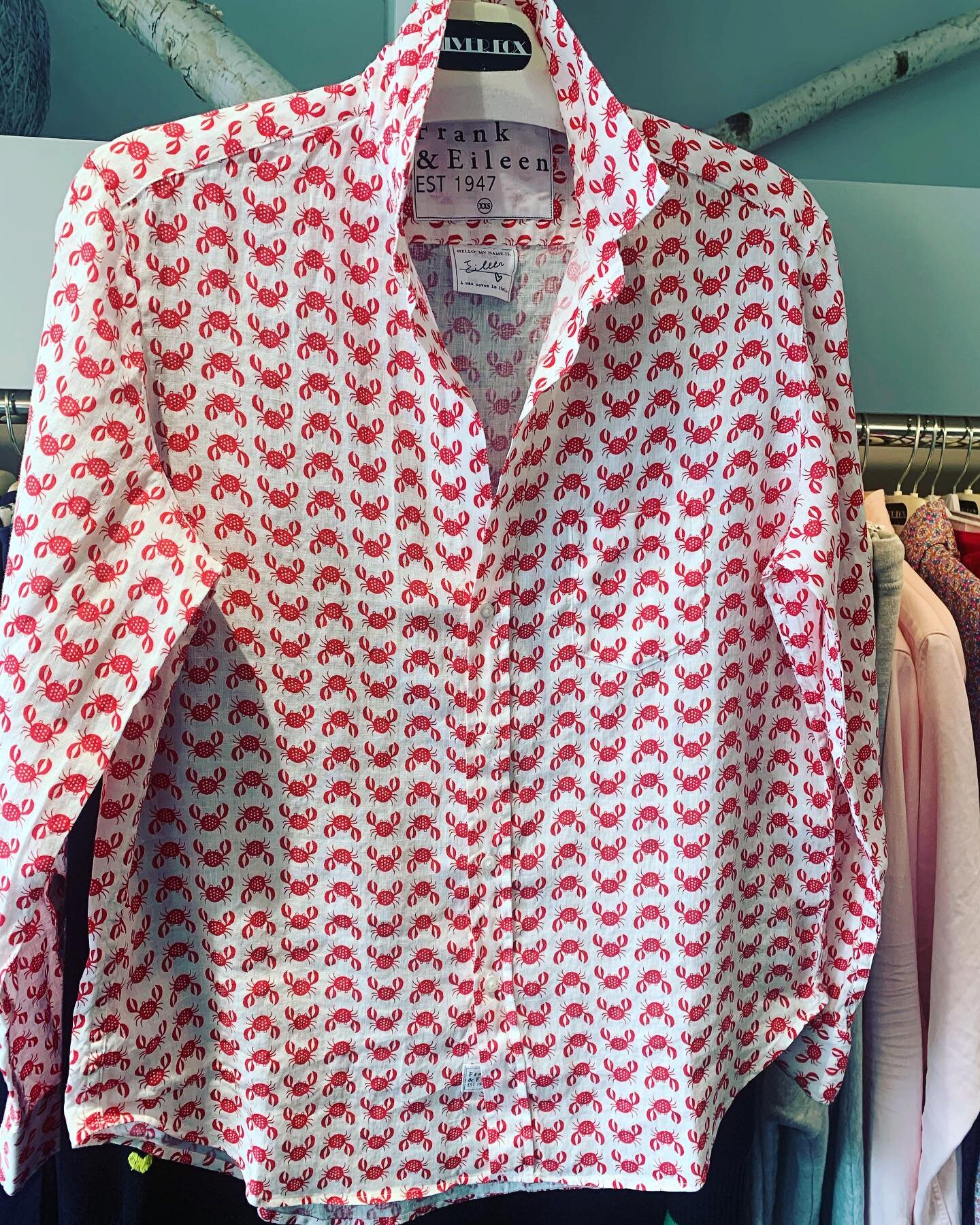 Crabby today? This crab shirt from Frank + Eileen will make you smile! #silverfoxdsm #theshopsatrooseveltdsm #shoplocaldsm #shopsmalldsm #theavenuesdsm #springstyle2023