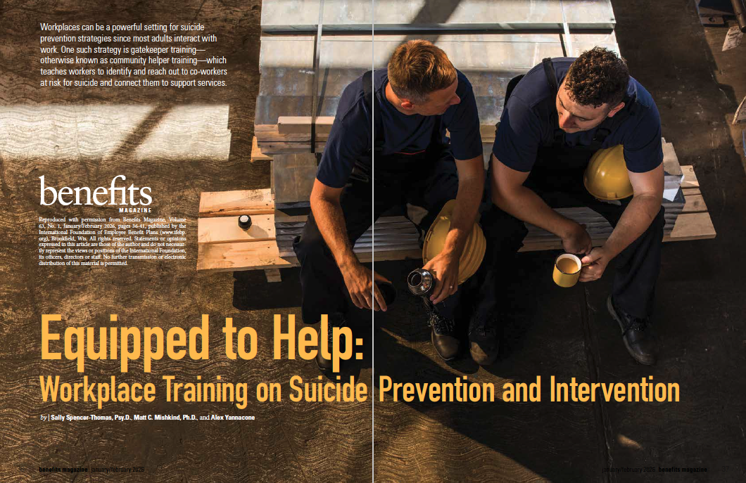 Equipped to help: Workplace Training on Suicide Prevention & Intervention Article
