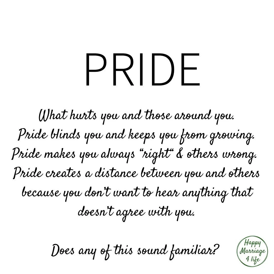 Pride can be extremely damaging to any relationship in life.  At work, school, friends, and specially for families.
🤔🤔🤔
Have you asked yourself lately&hellip;.how you are doing in this department?
.
.
.
.
.
#blessed #love #marriage #lovemywife #lo