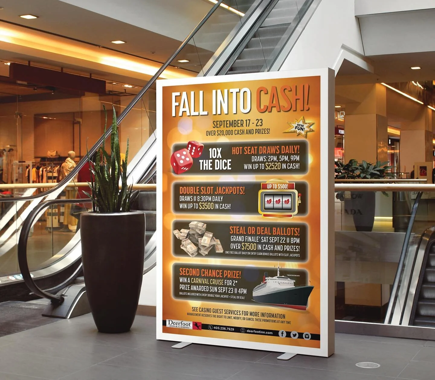 DFIC Fall Into Cash Promo
#newlooks #mockups #casinogames #gambling #hitthejackpot #cashmoney #slotjackpot #bigwinner #addesign #printads #adverts #advertisements #marketing #printdesigns #printmedia #campaigns #instagram #instadesigns #adobe #adobei