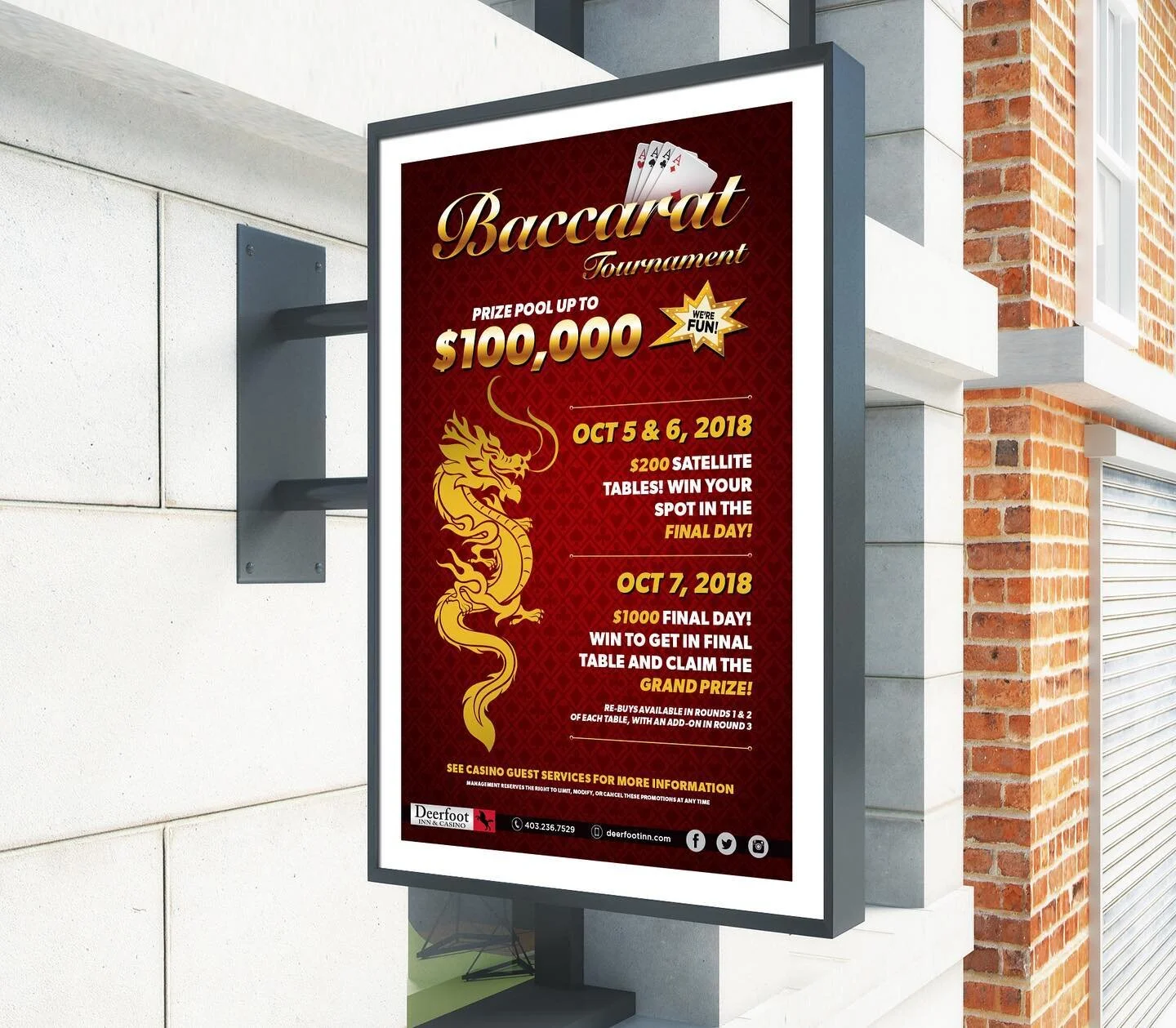 DFIC Baccarat Tournament Promo
#newlooks #mockups #casinogames #gambling #hitthejackpot #cashmoney #bigwinners #baccarat #addesign #printads #adverts #advertisements #marketing #printdesigns #printmedia #campaigns #instagram #instadesigns #adobe #ado