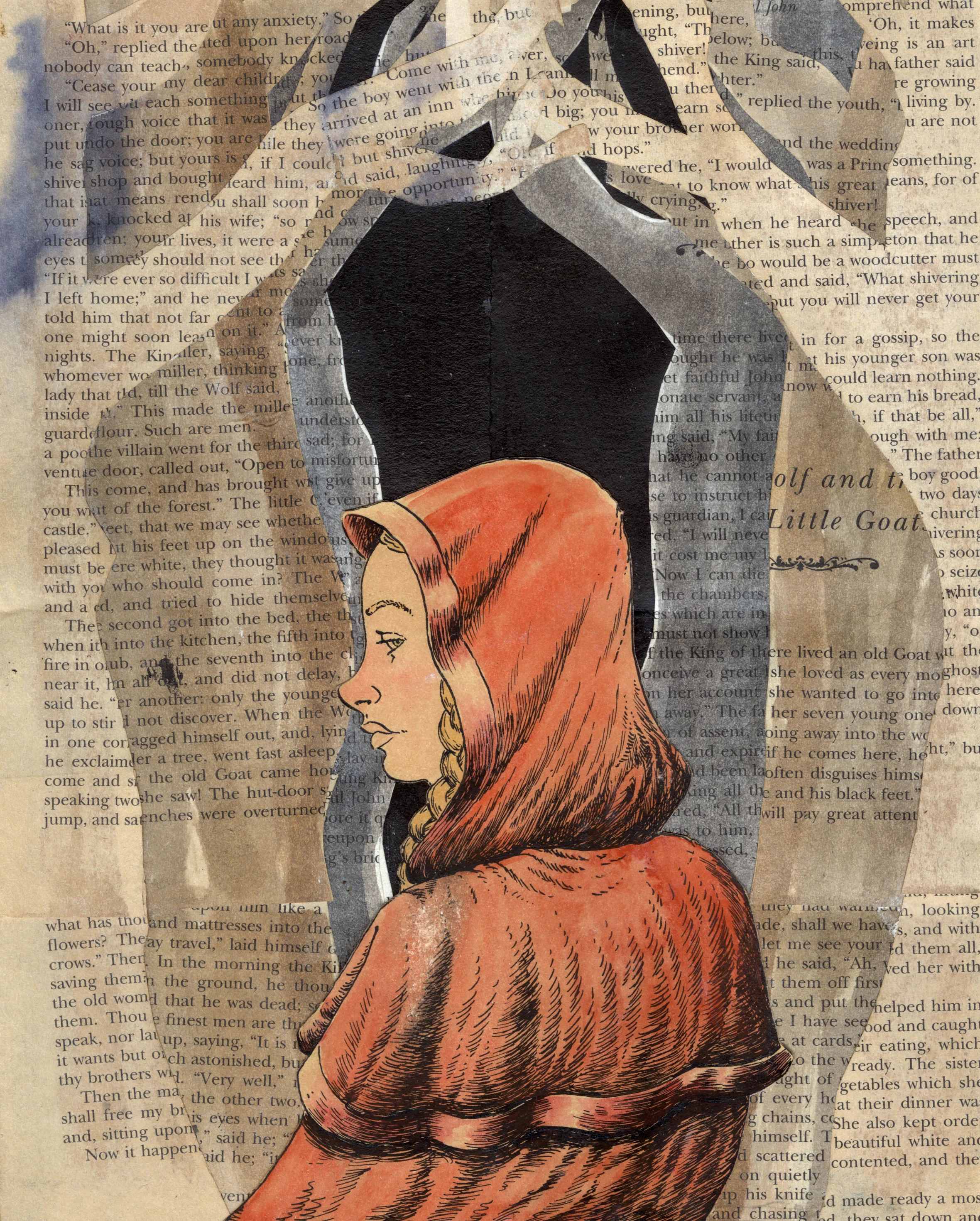 Red- ink, water color, and text, 2016