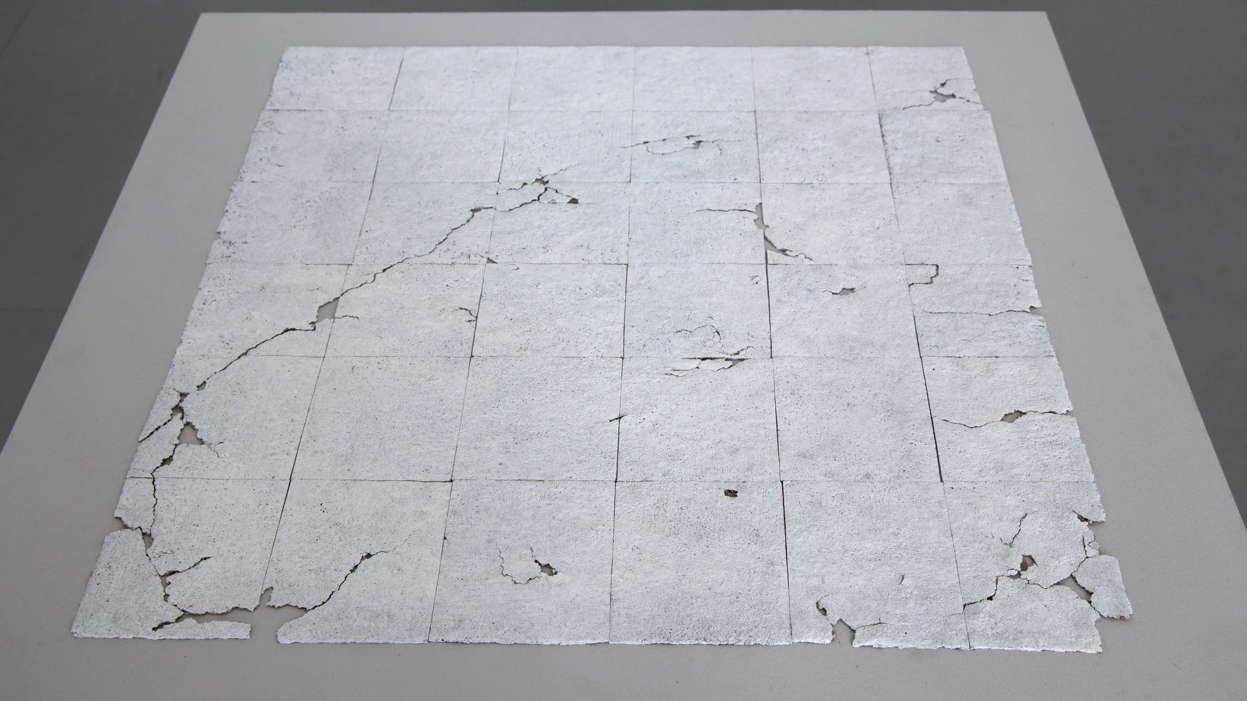 Forgotten Grid Acrylic medium and gesso on plywood base 33" x 33" 2018