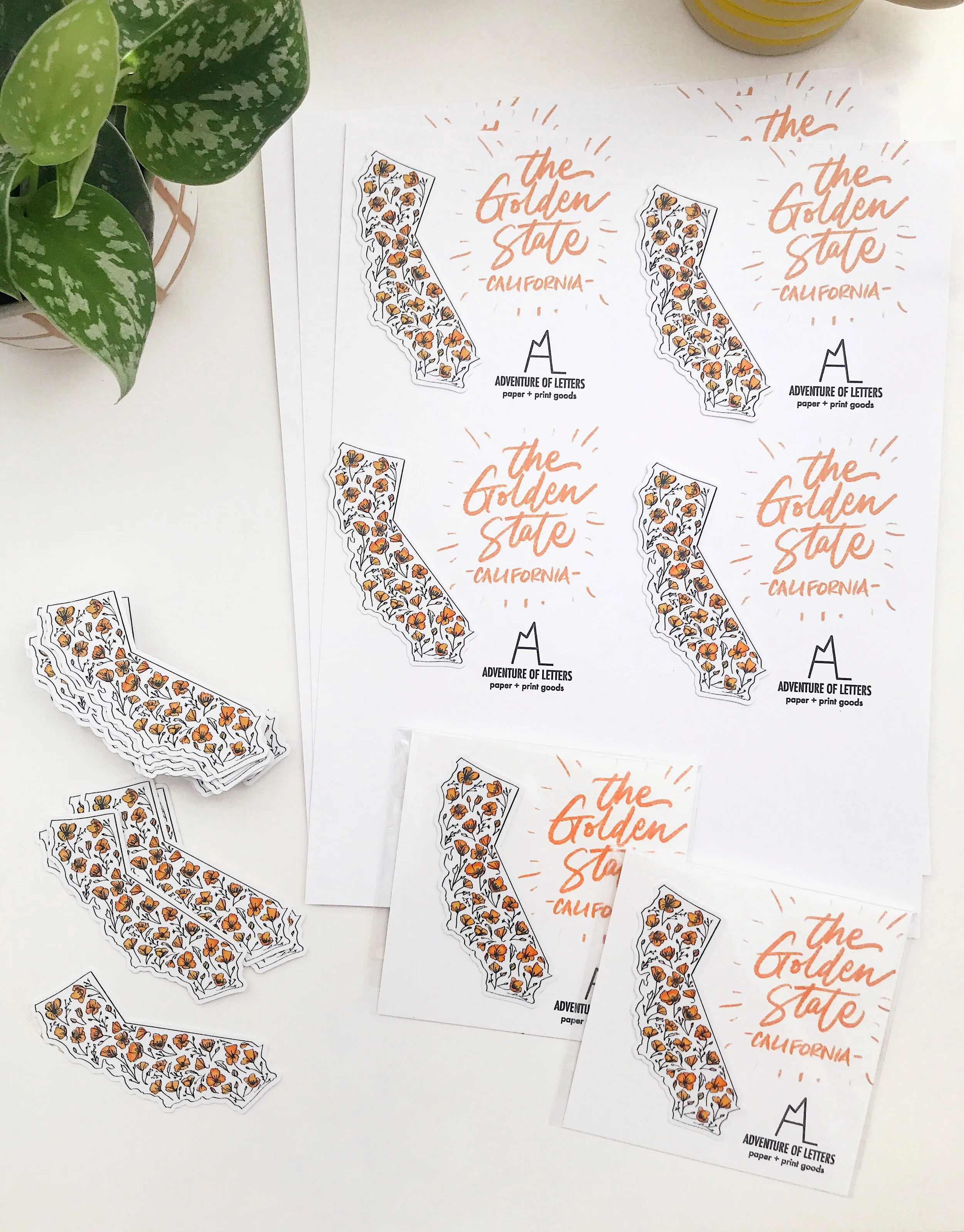 Adventure of Letters California Sticker Packaging