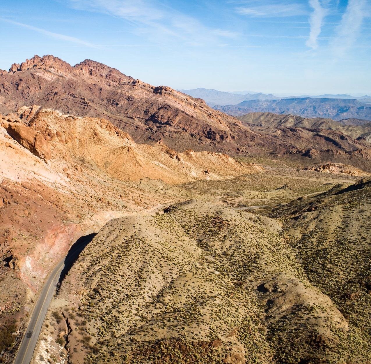You never know what&rsquo;s around the next bend #AmericanWest #nevada #nevadadesert #LasVegas #dronephotography