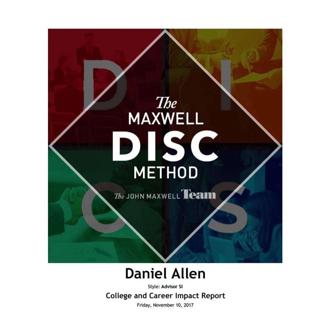 The Maxwell Method College and Career Impact Report is geared toward helping youth and young adults identify their natural strengths and what motivates them so they can make confident decisions when mapping out their future career or business path.