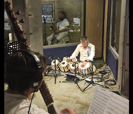 tabla recording with sitar fusion jazz genre