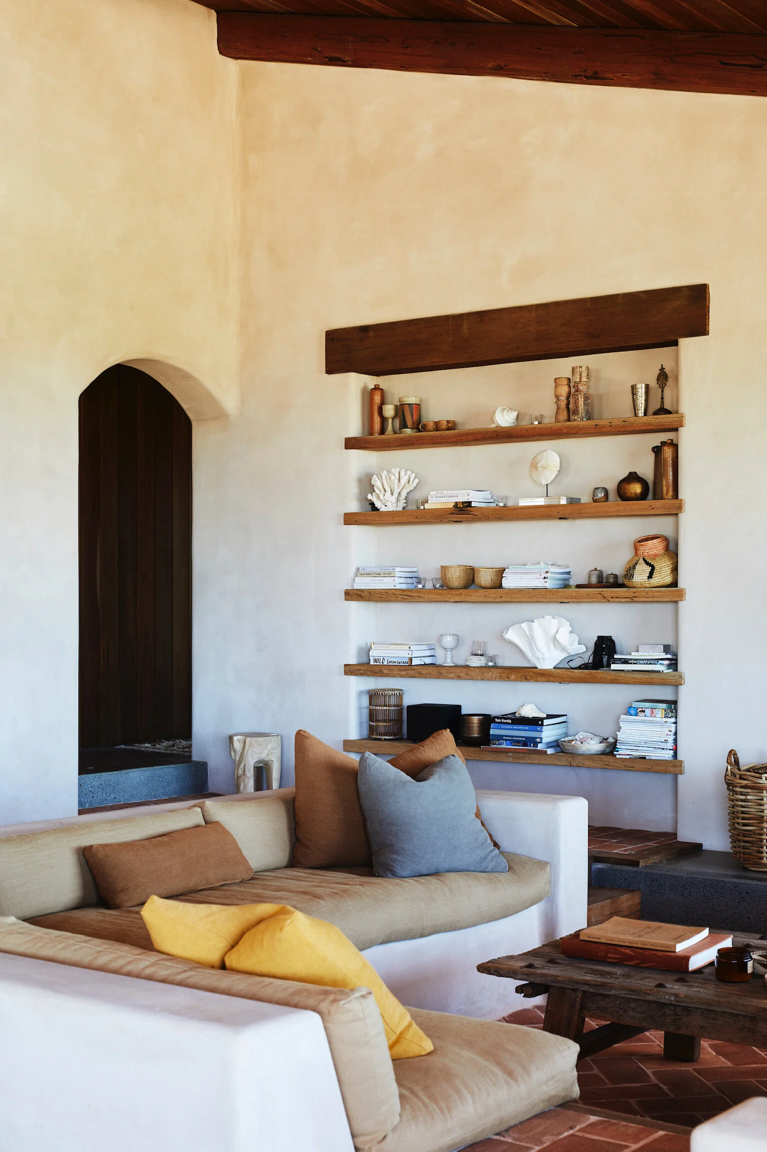 The couple incorporated timber from the former homestead on the 130-acre property for shelving in the new house. Photo - Alicia Taylor Photography.