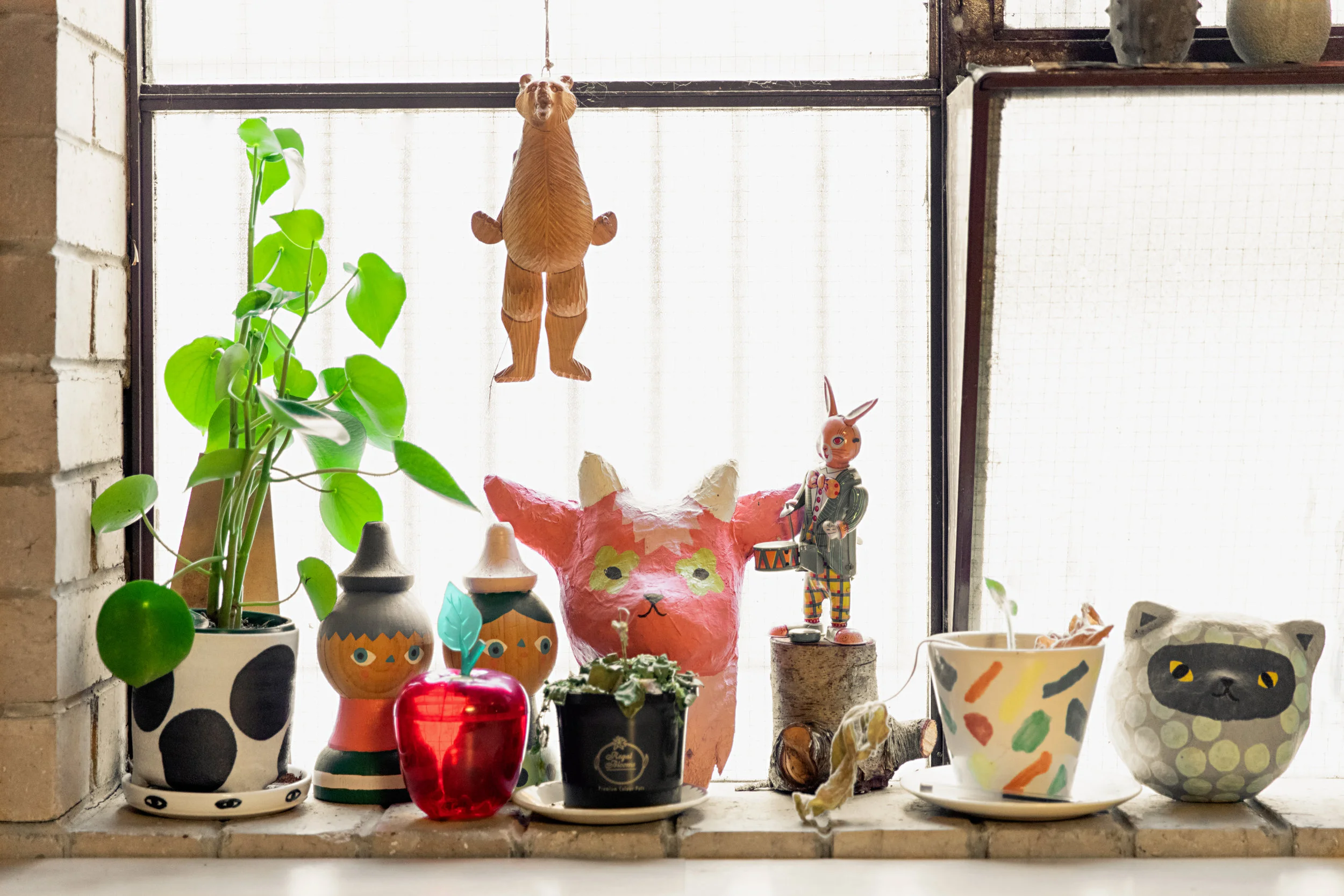 A series of quirky and vibrant objects sitting in Beci Orpin's Brunswick studio.
