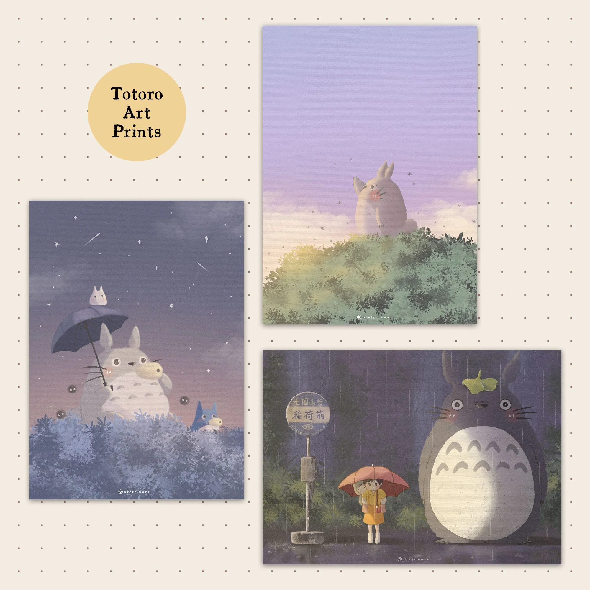 Totoro Theme Art Prints 5"x7"