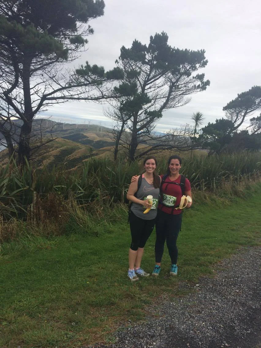 Post-race: re-fuelling with much-needed bananas!