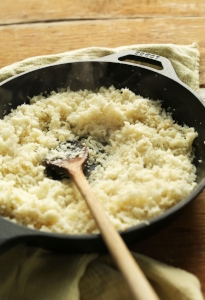 Cauliflower rice is an easy to prepare alternative to white rice